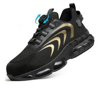 Zapatos de seguridad para hombres y mujeres, zapatos de seguridad, ligeros y transpirables con cojín de aire, Negro , 38 EU