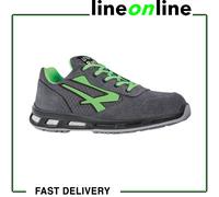 U-Power Red Lion Point, zapatos de seguridad unisex, ligeros, flexibles, de cuero antipinchazos, con inserto Infinergy, con puntera de aluminio - Grey & Green-43