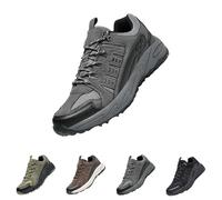 Zapatos de senderismo de corte bajo para hombre, impermeables y ligeros, con material exterior de malla transpirable y suela antideslizante, zapatos ortopédicos para exteriores, gris, 43 EU