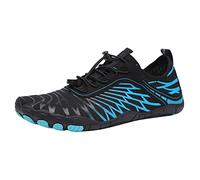 Zapatos de senderismo descalzos para mujer y hombre, de secado rápido, para caminar, correr, gimnasio, natación, surf, al aire libre, antideslizantes, atléticos, zapatos de agua de punta ancha, Blue