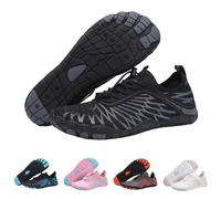 Zapatos de senderismo descalzos para mujer y hombre, de secado rápido, para caminar, correr, gimnasio, natación, surf, al aire libre, antideslizantes, atléticos, zapatos de agua de punta ancha, Black