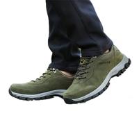 Zapatos de senderismo Hombres Verano Otoño Unidos Cordones Fondo Plano Cómodo antideslizante al aire libre Sneakers Moda, ejército verde, 47 EU