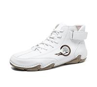 Zapatos de senderismo para hombre, zapatos deportivos para hombre, elegantes botas de tobillo con cordones, color sólido, botas cómodas casuales