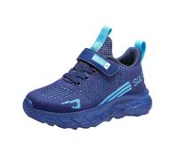 Zapatos de senderismo para niños y niñas, antideslizantes, suaves, flexibles, estables, para el tiempo libre, para niños, deportes, correr, para interiores, zapatillas de tenis, azul, 29