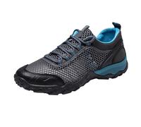 Zapatos de senderismo transpirables para hombre, ortopédicos, antideslizantes, para verano, exteriores, para escalada, senderismo, montañas, ligeros, para caminatas, gris, 45 EU
