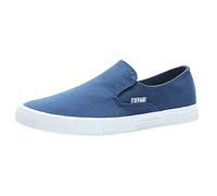 Zapatos de skate para hombre: zapatos casuales Slip On Mocasines Planos, Zapatillas deportivas transpirables, ligeras, ligeras, callejeras, zapatillas informales, zapatos para traje regional, azul, 43