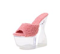 WOkismD Zapatos De Tacón Alto 16CM/ 6.29IN Super High-Heeled Sexy Striptease Stage Performance Nightclub Pole Dancing Zapatos De Tacón Alto,Rosado,42 EU