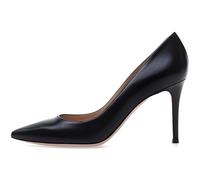 Zapatos de Tacón Alto con Punta Cerrada y Elegantes para Mujer, Moda con Tacón Fino y Punta Puntiaguda para Vestido Noche Cómodos Sin Cordones para Oficina Fiestas y Banquetes,Black PU,42 EU