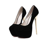 Zapatos de tacón Alto para Mujer, 5 cm, Plataforma Stiletto de 16 cm, Sandalias de tacón para Bodas, Fiestas, Zapatos (36 EU, Negro)