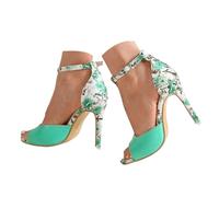 Zapatos de tacón alto para mujer, elegantes tacones de aguja, correa de tobillo abierta, sandalias para bodas, fiestas, bailes, verde menta, 39 EU