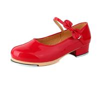 Zapatos de tacón alto para niña, zapatos de princesa Mary Jane para boda, zapatos brillantes, zapatos para niños, princesas, bailarinas, zapatos de ballet, rojo, 35 EU