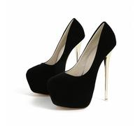 Zapatos de Tacón Alto Plataforma Mujer-Stilettos Bombas con Textura Brillante y Aterciopelada-Punta Redonda Slip-on Hebilla-Elegantes Sexy para Jean Vestidos Fiestas Citas Bodas San Valentín