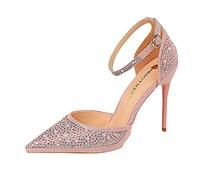 Zapatos de tacón alto sexy y elegantes para mujer, tacón de aguja, zapatos de boda, zapatos de noche, con correa al tobillo, zapatos de vestir de encaje, zapatos de fiesta, zapatos de fiesta con