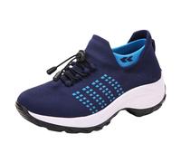 Zapatos de Tacón Cambiable de Gran Tamaño para Las Mujeres Calcetines con Borde Ligero de Moda Zapatos Zapatos de Mujer Ligero Zapatos Casual de las Mujeres Zapatos Abiertos Bajos A, turquesa, 45 EU