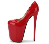 Zapatos De Tacón De Aguja con Plataforma De Tacones Altos De 20 Cm | Los tacones altos de charol de 20 cm son perfectos para el baile en barra, discotecas, fiestas y actuaciones en el escenario