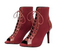 Zapatos de tacón de aguja para mujer, zapatos de noche, zapatos de noche, de piel sintética, elegantes, sandalias de verano, cómodas, elegantes y elegantes, rojo3, 34 EU