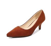 Zapatos de tacón de aguja para mujer - Zapatos de puntera puntiaguda para mujer Heels D Business Cómodo Sandalia con punta cerrada Zapato Casual Chic Gran Tamaño Slip Ins Sandalias De Noche, marrón