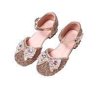 Zapatos de tacón Mary Jane para niñas con lazo, para niños, con forro suave, cómodo, para entrevista, ajuste ancho, plantilla acolchada para oficina, trabajo, Pink, 34 EU