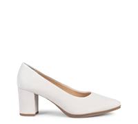 Zapatos de tacón Medio en Piel de Ante Hueso, EU 36