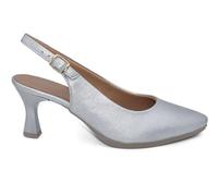 Zapatos de tacón medioDestalonados Chamby 4241 Plata Mujer | Slingback de Piel para Fiesta y Eventos - Mujer Color: Plata Talla: 40