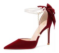 Zapatos De Tacon Mujer Tacones Altos Tacones de Aguja for Mujer Zapatos de Estilo Moderno Zapatos de Boda Zapatos de Novia(Red-9cm,40)