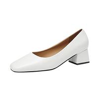 Zapatos de tacón para mujer con tacón de bloque monocolor, zapatos de tacón, zapatos de tacones altos, fiestas, bodas, novias, zapatos de noche, zapatos de novia, zapatos tradicionales ideales para
