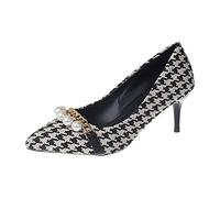 Zapatos de tacón para mujer Elegante: Tacones altos Elegantes Sandalias con Cuentas Abasatz Collar de Perlas Zapatos De Tacón Para Vestido De Noche Cerrado Punta De Stiletto Zapatos De Boda Fiesta