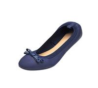 Zapatos de tacón para mujer elegantes - Zapatos de baile con puntas, zapatos de barco planos, elegantes y cómodos, mocasines suaves, clásicos, zapatos de bailarina para Allta, azul, 38 EU