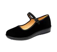 Zapatos de tacón Plano for Mujer, Negros, sin Cordones, versátiles y Elegantes, Mary Janes(Black 2,40EU)