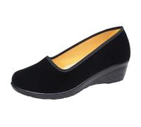 Zapatos de tacón Plano for Mujer, Negros, sin Cordones, versátiles y Elegantes, Mary Janes(Black 3,37EU)