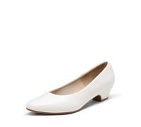 Zapatos de Tacón Vestir para Mujer Punta Cerrada Mujer,Size 38.5,Blanco/PU,Mila