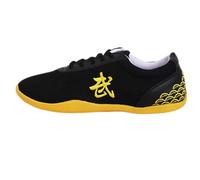 Zapatos de Tai Chi Wu Shu Kung Fu para Niños Zapatos Artes Marciales Niños Calzado Ligero Lona Taekwondo Kung Fu Tai Chi para Entrenamiento Diario Ejercicios(Size:28(17cm),Color:Negro)