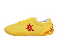 Zapatos de Tai Chi Wu Shu Kung Fu para Niños Zapatos Artes Marciales Niños Calzado Ligero Lona Taekwondo Kung Fu Tai Chi para Entrenamiento Diario Ejercicios(Size:41(24cm),Color:Amarillo)