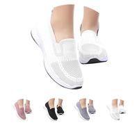 Zapatos de tela para mujer, de verano, ligeros, suela suave, zapatillas transpirables, para el tiempo libre, para interiores, amortiguadores, antideslizantes, sin cordones, zapatillas de fitness