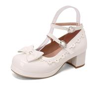 Zapatos de tirolesa para mujer, Oktoberfest, elegantes, Mary Jane, zapatos retro informales, con lazo, pajarita de tacones altos, cómodos, zapatos de tacón alto, rockabilly, lacado, zapatos de mujer
