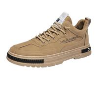 Zapatos de trabajo antideslizantes para hombre, tenis de moda para caminar, cocina, chef, cómodos, de cuero, informales, atléticos, tenis deportivos para hombre, tenis clásicos de nailon, Khaki, 38