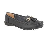 Zapatos De Trabajo De Cuero Elegantes Camila Para Mujer Con Borlas Negros