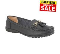 Zapatos De Trabajo De Cuero Elegantes Camila Para Mujer Con Borlas Negros