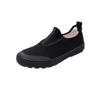Zapatos de trabajo de lona para hombre con puntera de goma, zapatillas bajas con suela antideslizante, mocasines casuales ligeros para hombre, parte superior de tela duradera, plantilla suave, diseño