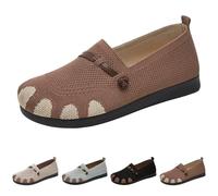 Zapatos de trabajo para mujer, de malla, sin cordones, con plataforma, tacón de cuña, zapatos para caminar, mocasines de punto transpirables, ligeros, de caña baja, zapatos de verano para exteriores