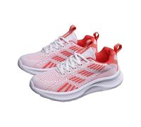 Zapatos de trabajo para mujer ligeros: zapatillas de correr para mujer con buena amortiguación, antideslizantes, transpirables, ligeras, cómodas, informales, para el día a día y el tiempo libre, rojo