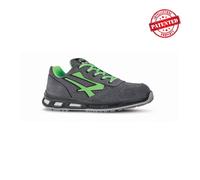 U-Power Red Lion Point, zapatos de seguridad unisex, ligeros, flexibles, de cuero antipinchazos, con inserto Infinergy, con puntera de aluminio - Grey & Green 45
