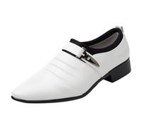 Zapatos de traje para hombre, color blanco, zapatos de esmoquin, mocasines, zapatos de negocios, zapatos de hombre, zapatos Derby Oxford, zapatos de boda, zapatos de cuero, zapatos formales, zapatos