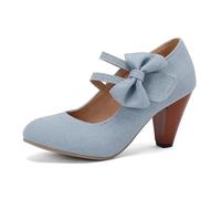 Zapatos de traje regional para mujer, zapatos de novia gruesos, zapatos de novia - zapatos cerrados cómodos con pasador de plataforma, zapatos de baile, pies anchos, tacón de bloque para bodas