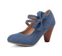 Zapatos de traje regional para mujer, zapatos de novia gruesos, zapatos de novia - zapatos cerrados cómodos con pasador de plataforma, zapatos de baile, pies anchos, tacón de bloque para bodas