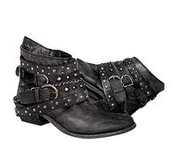 Zapatos de Transpirables Cortos Retro Altos, Botas Gruesas de tacón para Mujer, Botas con Cremallera para Mujer Zapatillas Botín Mujer Botines Pinchos Mujer