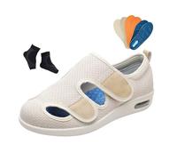 Zapatos De Verano Ajustables Para Hombre Con Engrosamiento Y Ensanchamiento Para Diabéticos Y Edemas, Zapatos Ortopédicos Caminar Funda Abatible Huecos, Transpirables Amortiguación(Beige,39 EU)