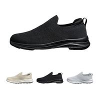 Zapatos de verano ligeros para hombre, de malla, transpirables, para correr, tallas grandes, para hombre, sin cordones, para caminar, de un solo color, para correr, fitness, talla 39-48, Negro , 44