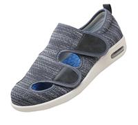 Zapatos De Verano para Diabéticos,Larghi Scarpe Ortopediche a Strappo Sandali Riabilitativi Apertura per Piedi Gonfi Dalla vestibilità Extra.Dark gray-48