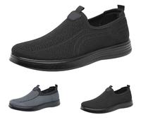 Zapatos de verano para hombre, Slip On para caminar, suela plana, zapatos de moda para hombre, zapatos breeze sin cordones, ligeros, suaves, informales, para gimnasio, fitness, Negro , 43 EU